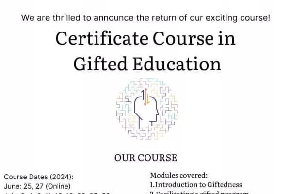 Upcoming Certificate Course in Gifted Education